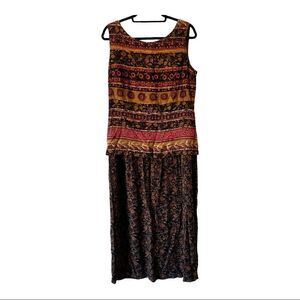 Dress Barn Sleeveless Multi-color Straight Maxi Dress Size 14